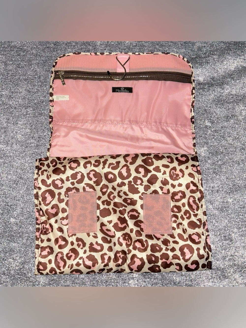 Modella Pink Leopard Print Shower Travel Bag
